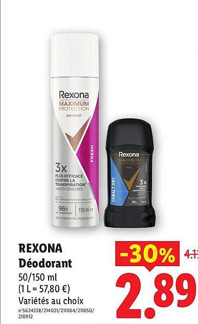 REXONA Déodorant 50/150 ml