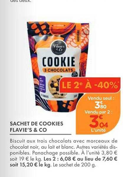 SACHET DE COOKIES FLAVIE'S & CO