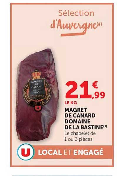 Sélection d'Auvergne - MAGRET DE CANARD DOMAINE DE LA BASTINE