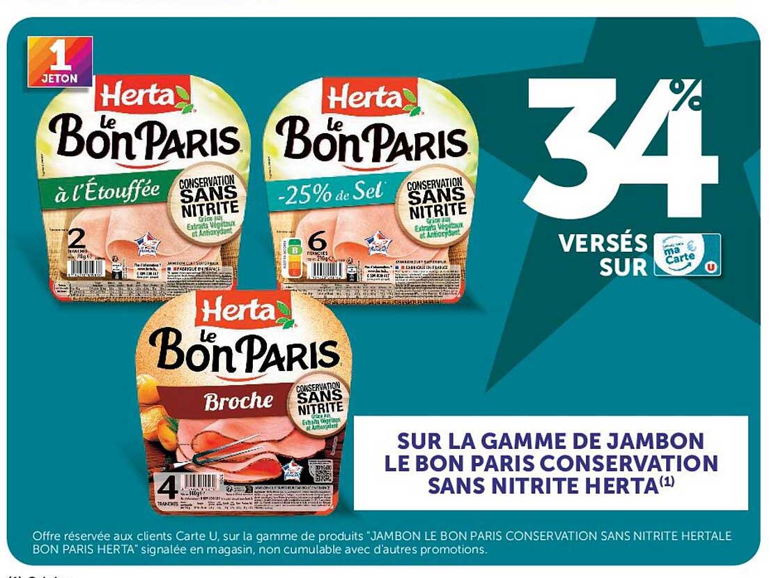 SUR LA GAMME DE JAMBON LE BON PARIS CONSERVATION SANS NITRITE HERTA(1)