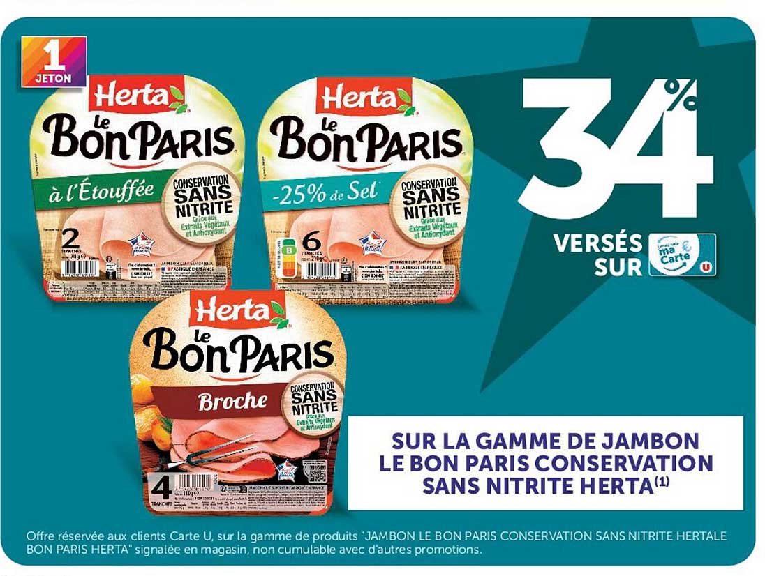 SUR LA GAMME DE JAMBON LE BON PARIS CONSERVATION SANS NITRITE HERTA(1)