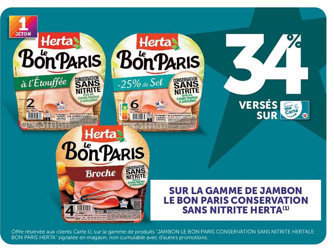 SUR LA GAMME DE JAMBON LE BON PARIS CONSERVATION SANS NITRITE HERTA(1)
