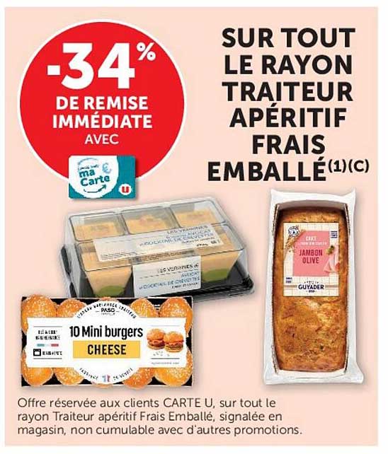 SUR TOUT LE RAYON TRAITEUR APÉRITIF FRAIS EMBALLÉ(1)(C)