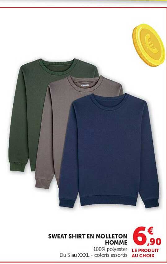SWEAT SHIRT EN MOLLETON HOMME