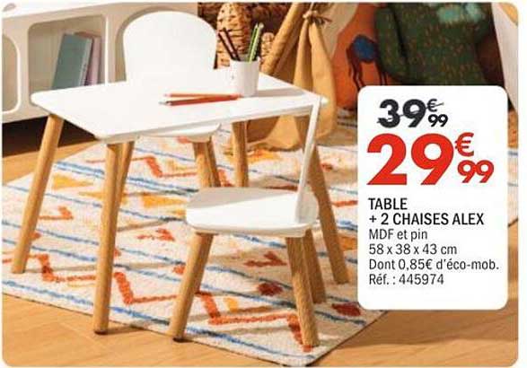 TABLE + 2 CHAISES ALEX