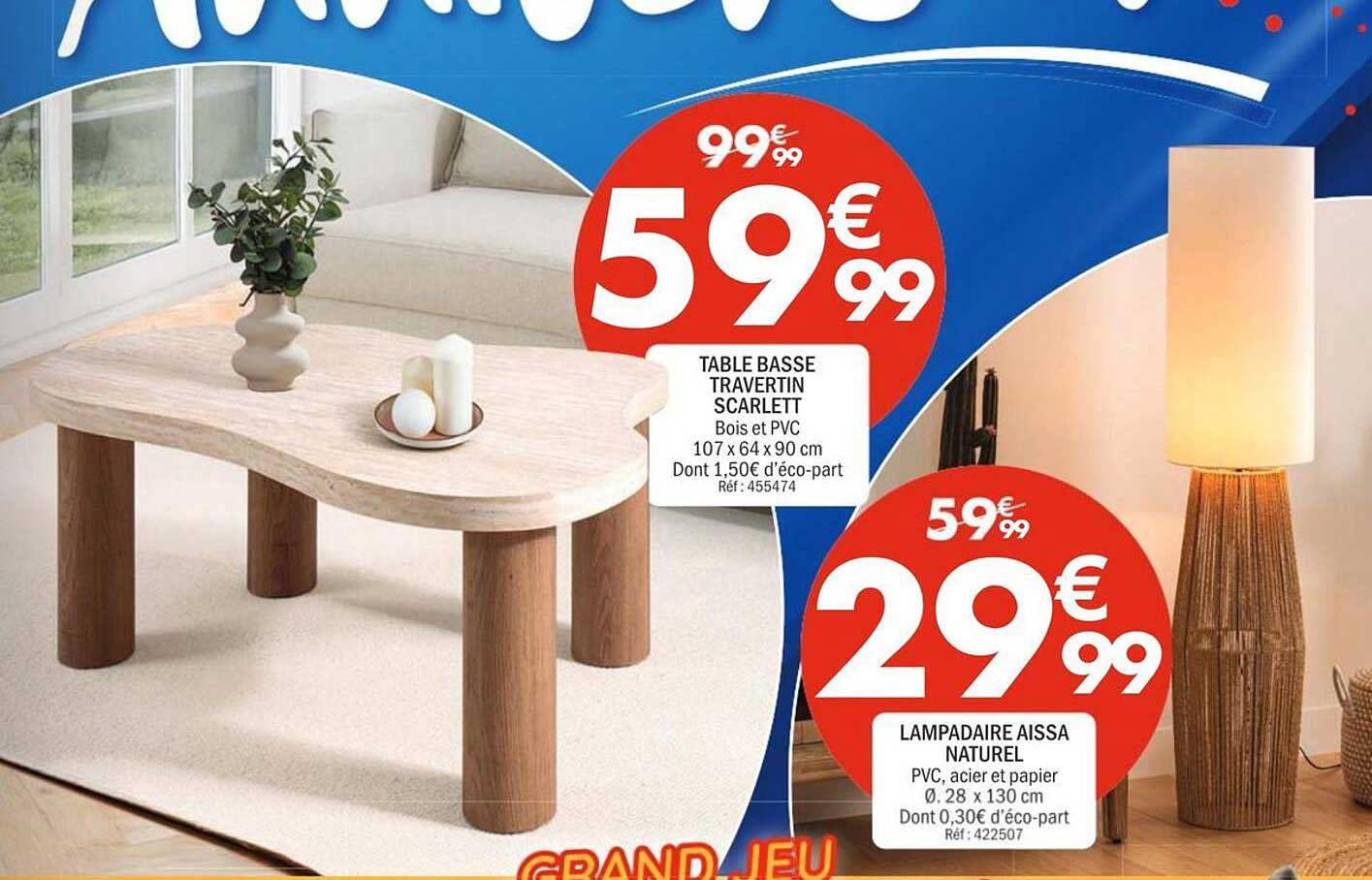 TABLE BASSE TRAVERTIN SCARLETT
