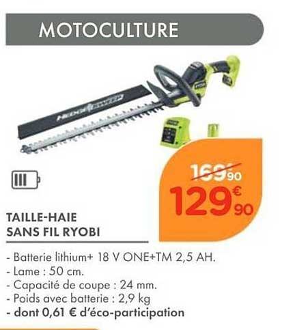TAILLE-HAIE SANS FIL RYOBI