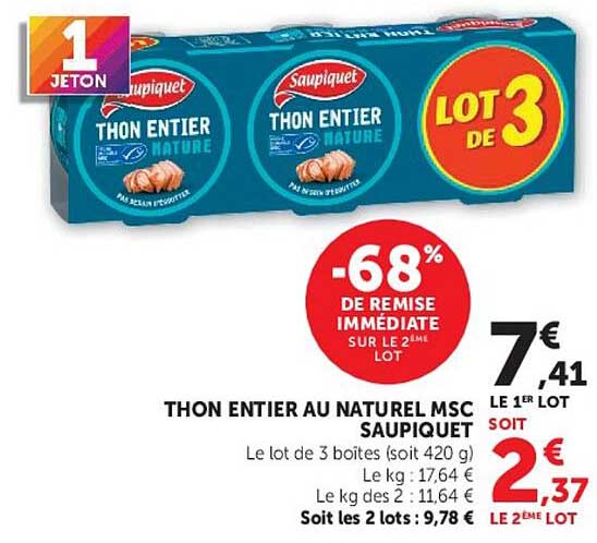 THON ENTIER AU NATUREL MSC SAUPIQUET