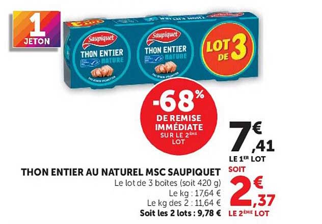 THON ENTIER AU NATUREL MSC SAUPIQUET