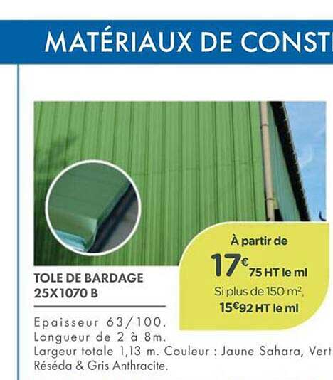 TOLE DE BARDAGE 25X1070 B