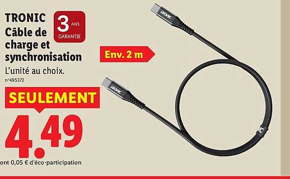 TRONIC Câble de charge et synchronisation