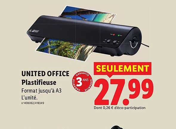 UNITED OFFICE Plastifieuse
