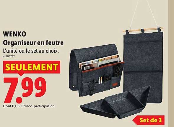 WENKO Organiseur en feutre