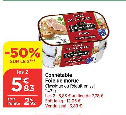 Connétable Foie de morue Fumé