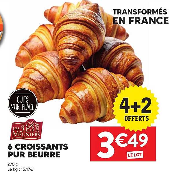 6 CROISSANTS PUR BEURRE