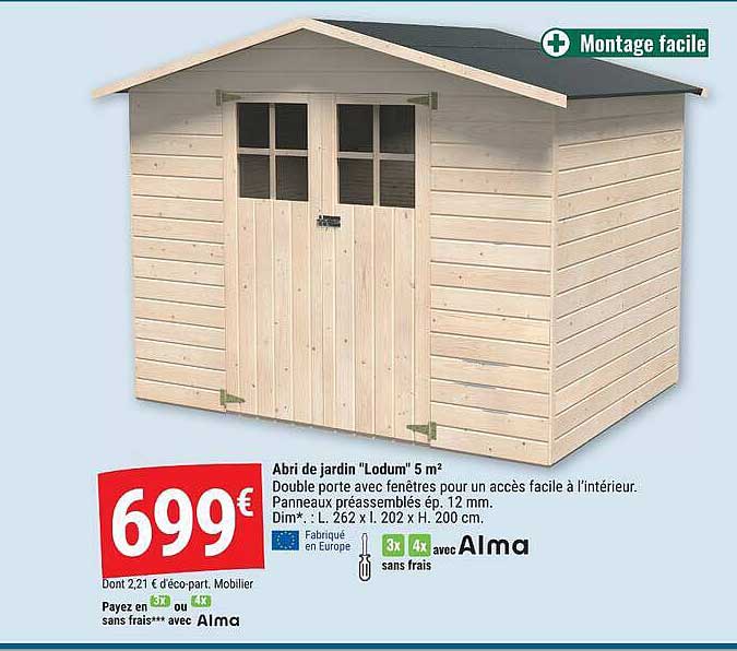 Abri de jardin "Lodum" 5 m²
