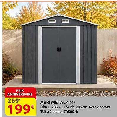 ABRI MÉTAL 4 M²