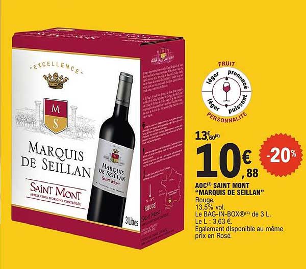 AOC SAINT MONT “MARQUIS DE SEILLAN” Rouge