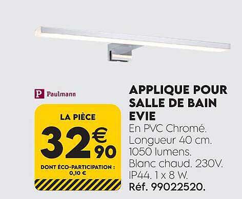 APPLIQUE POUR SALLE DE BAIN EVIE