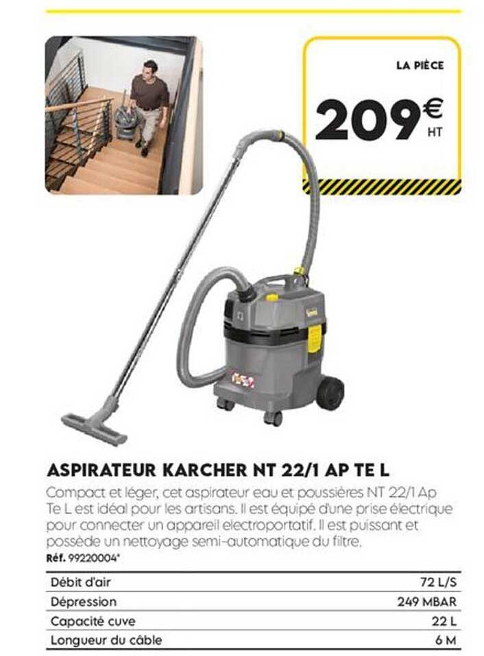 ASPIRATEUR KARCHER NT 22/1 AP TE L
