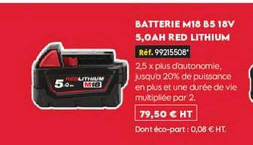 BATTERIE M18 B5 18V 5,0AH RED LITHIUM