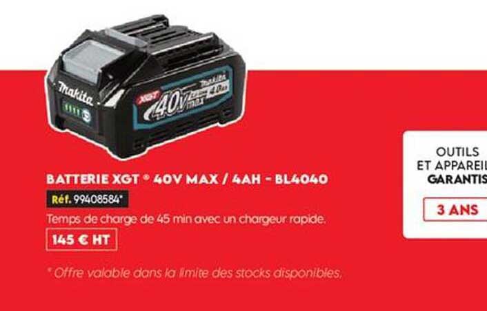 BATTERIE XGT ® 40V MAX / 4AH - BL4040