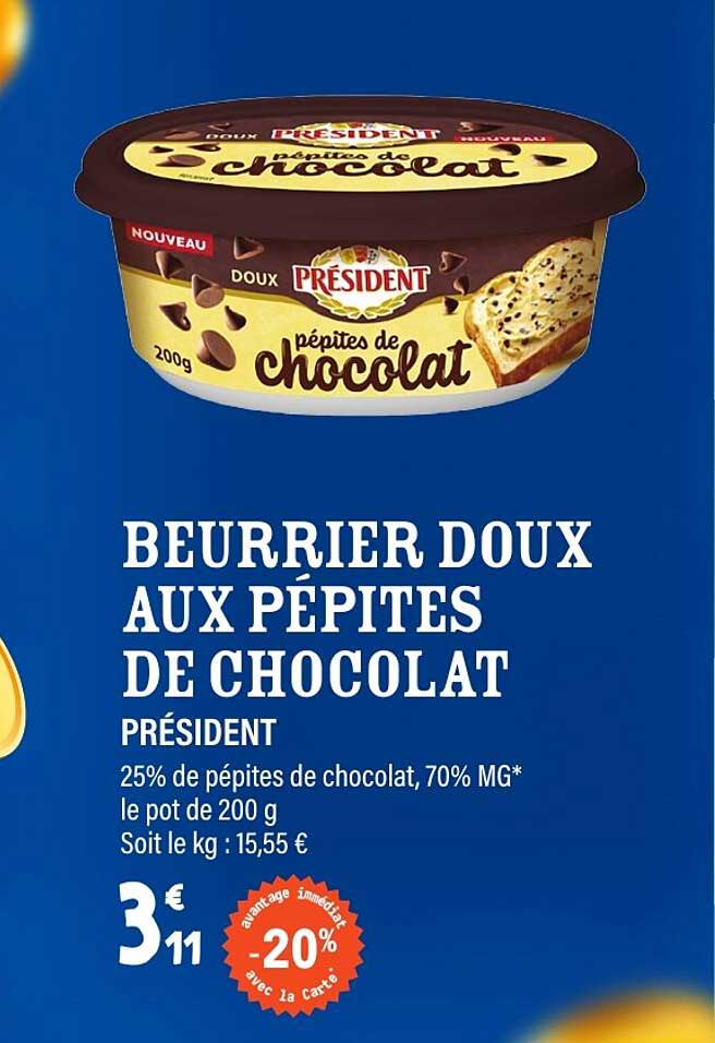 Beurrier doux aux pépites de chocolat PRÉSIDENT