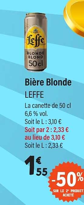 Bière Blonde LEFFE La canette de 50 cl 6,6 % vol.