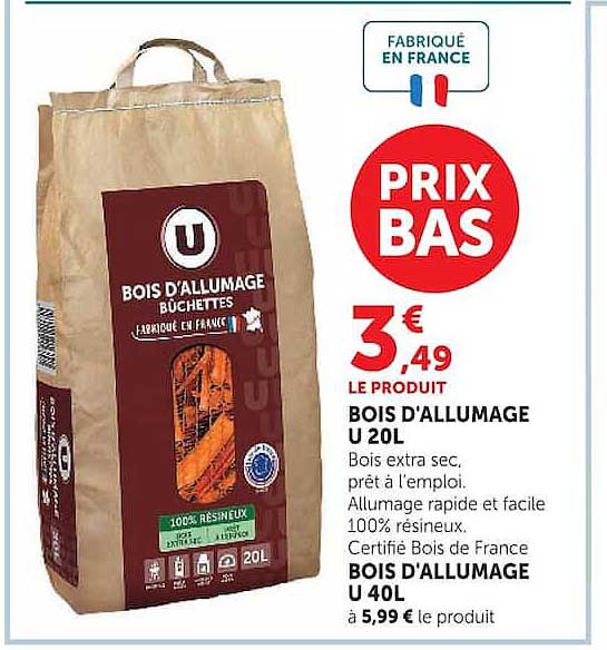 BOIS D'ALLUMAGE U 20L