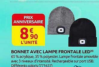 BONNET AVEC LAMPE FRONTALE LED(4)