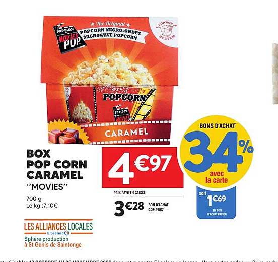 BOX POP CORN CARAMEL “MOVIES”