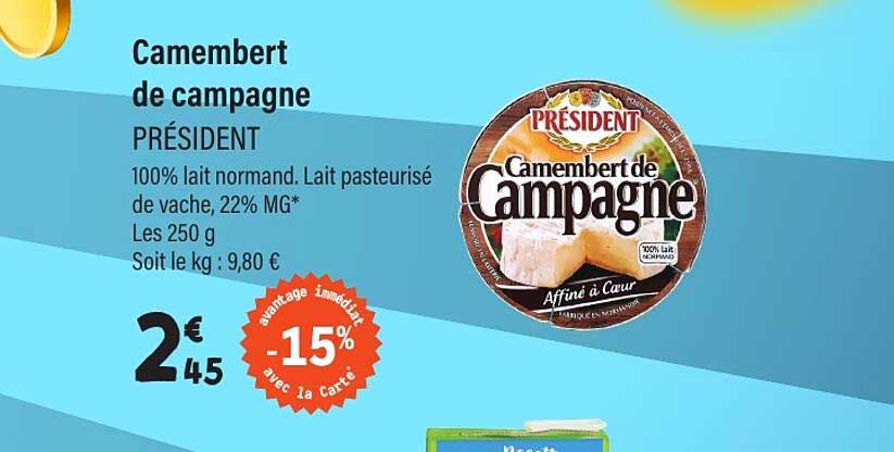 Camembert de campagne PRÉSIDENT