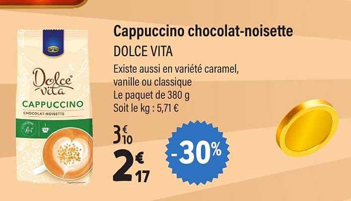 Cappuccino chocolat-noisette DOLCE VITA