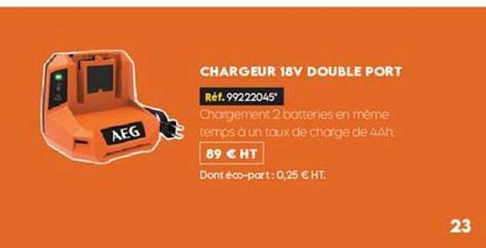 CHARGEUR 18V DOUBLE PORT
