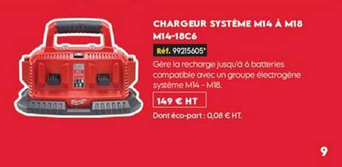 CHARGEUR SYSTÈME M14 À M18 M14-18C6