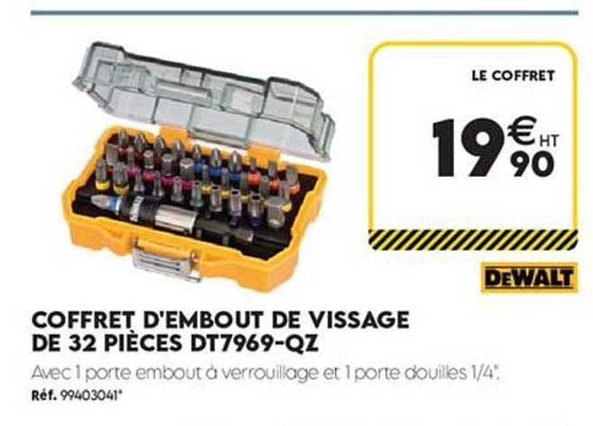 COFFRET D'EMBOUT DE VISSAGE DE 32 PIÈCES DT7969-QZ