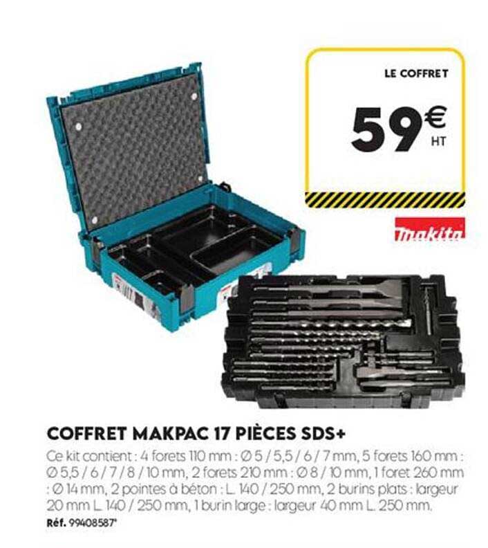COFFRET MAKPAC 17 PIÈCES SDS+