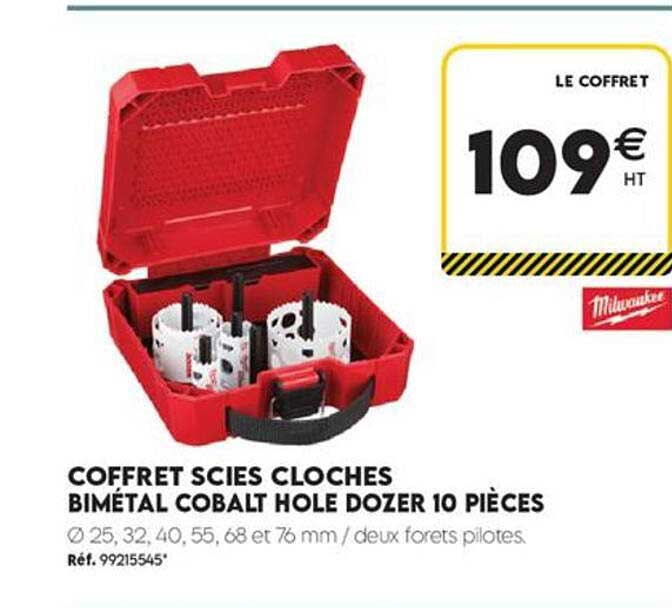 COFFRET SCIES CLOCHES BIMÉTAL COBALT HOLE DOZER 10 PIÈCES