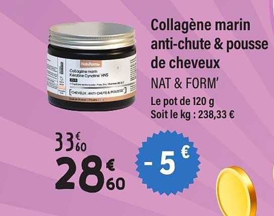 Collagène marin anti-chute & pousse de cheveux NAT & FORM