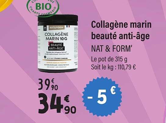 Collagène marin beauté anti-âge NAT & FORM'