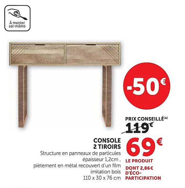CONSOLE 2 TIROIRS