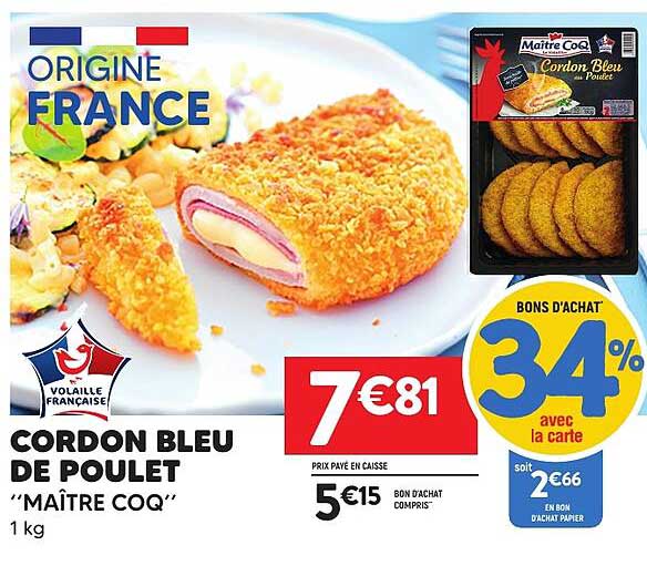 CORDON BLEU DE POULET “MAÎTRE COQ” 1 kg