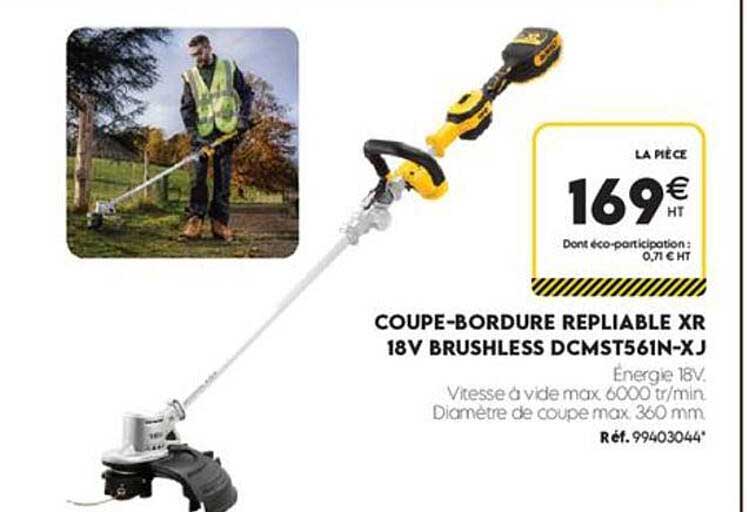 COUPE-BORDURE REPLIABLE XR 18V BRUSHLESS DCMST561N-XJ