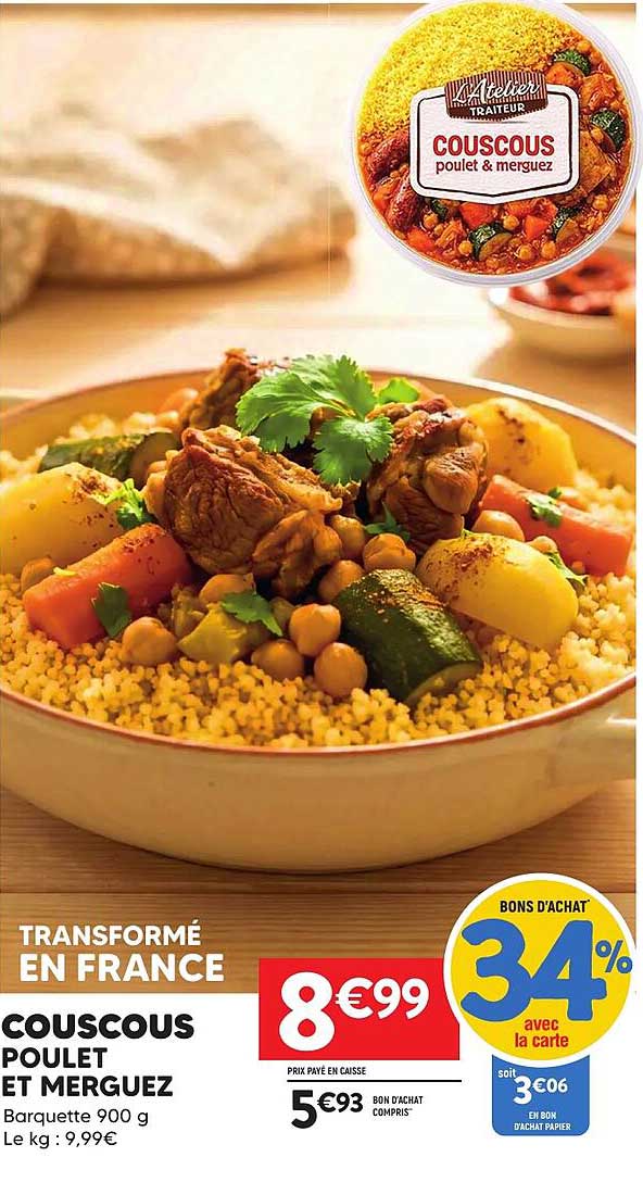 COUSCOUS POULET ET MERGUEZ