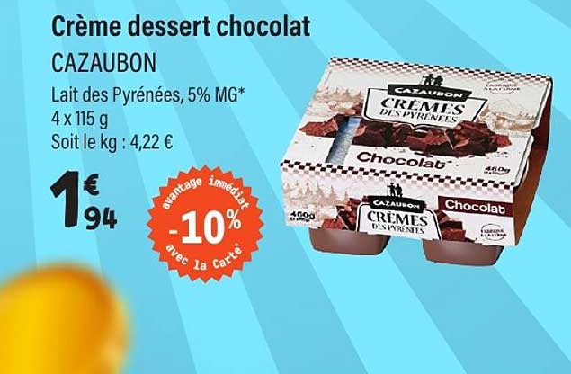 Crème dessert chocolat CAZAUBON
