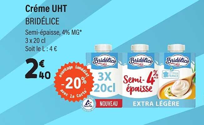 Crème UHT BRIDÉLICE