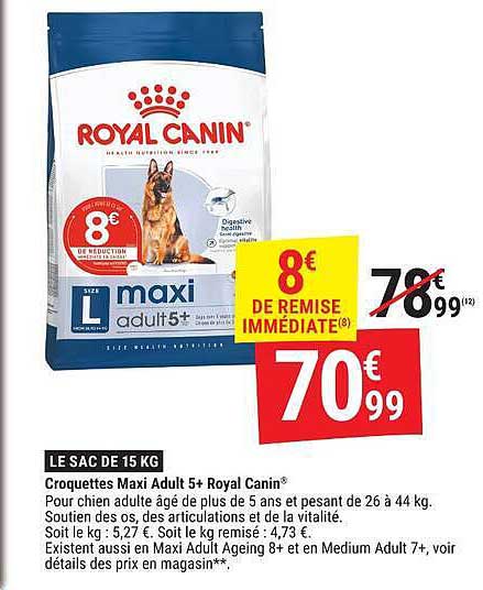 Croquettes Maxi Adult 5+ Royal Canin