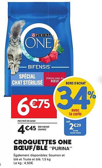 CROQUETTES ONE BŒUF/BLE "PURINA"