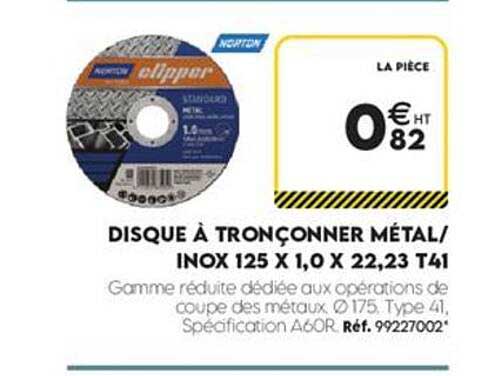 DISQUE À TRONÇONNER MÉTAL/INOX 125 X 1,0 X 22,23 T41
