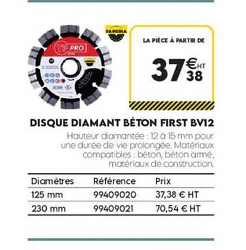 DISQUE DIAMANT BÉTON FIRST BV12
